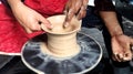 Student Learns to Make A Ceramic Pot With Clay