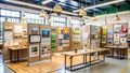 Student-Led Project Display Area: Showcasing Creativity and Innovation  AI Generated Royalty Free Stock Photo