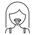 Student lips piercing icon, outline style