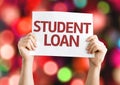 Student Loan card with bokeh background Royalty Free Stock Photo