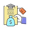 student loan color icon vector illustration Royalty Free Stock Photo