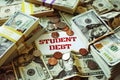 Student Loan Debt Trap With Tuition Fees Compounding In Interest From High Interest Loan Rates On The Loan