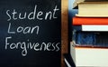 Student loan forgiveness handwritten on a blackboard