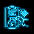 student loan neon glow icon illustration Royalty Free Stock Photo