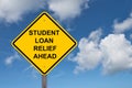 Student Loan Relief Ahead Warning Sign Royalty Free Stock Photo