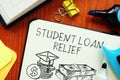 Student loan relief is shown using the text Royalty Free Stock Photo