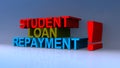 Student loan repayment on blue Royalty Free Stock Photo