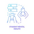 Student mental health blue gradient concept icon