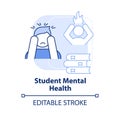 Student mental health light blue concept icon
