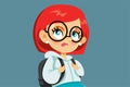 Rude School Girl Sticking her Tongue Out Vector Cartoon