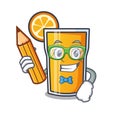 Student orange juice character cartoon