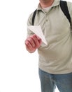A student with a paper airplane