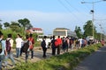 Student and people on the road in Arunachal Pradesh