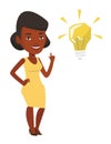 Student pointing at light bulb vector illustration Royalty Free Stock Photo