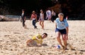 Student / police beach soccer comp