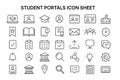 Student Portals Vector Icon Set for Online Access Platforms Education Management Learning Royalty Free Stock Photo