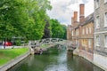 Student punting in the River Cam Royalty Free Stock Photo