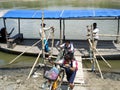 Student pushing Bike