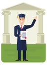 Student received diploma Royalty Free Stock Photo