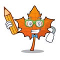 Student red maple leaf character cartoon