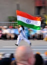 Student Running with the Indian Flag