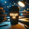 Student\'s Late-Night Study Desk: Midnight Oil Illuminated