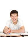 Student on the School Desk Royalty Free Stock Photo