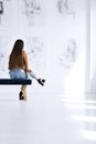 Student sitting on a bench