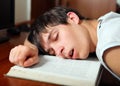 Student sleep on the Book Royalty Free Stock Photo