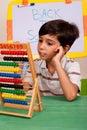 A student solving a math assignment Royalty Free Stock Photo