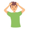 Student stress icon cartoon vector. Panic attack