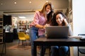Student studying brainstorming library friends teamwork concept Royalty Free Stock Photo