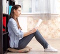 Student studying in the library Royalty Free Stock Photo