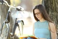 Student studying wearing eyeglasses