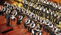 Student symphonic band perform on concert Royalty Free Stock Photo