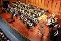Student symphonic band perform on concert Royalty Free Stock Photo