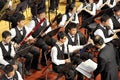 Student symphonic band perform on concert Royalty Free Stock Photo