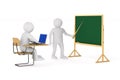 Student and teacher on white background. Isolated 3D illustration