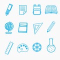 Student Tools Icon With Simple Outline Design Royalty Free Stock Photo