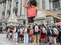 Student tour group in front of the National Museum of the American Indian, Lower Manhattan, New York.