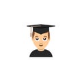 Student university graduation emoticon illustration