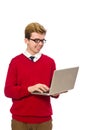 Student using laptop Royalty Free Stock Photo