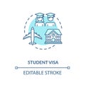 Student visa concept icon