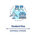 Student visa concept icon