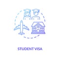 Student visa concept icon