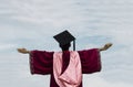 A student wearing robe of graduation. Concept of convocation.