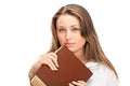 Student woman with book Royalty Free Stock Photo