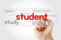STUDENT word cloud with marker, education concept background Royalty Free Stock Photo