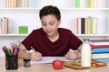 Student writing homework at school Royalty Free Stock Photo
