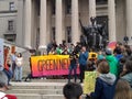 Student and XR Environmental Protest Outside Museum of Natural History in New York, NY. USA